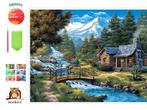 Diamond Painting alpen huisje 50x40cm (vierkant), Verzenden, Nieuw, Knutselwerk