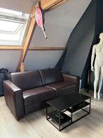 Leren openklapbare zetelbed, Huis en Inrichting, Ophalen, Zo goed als nieuw