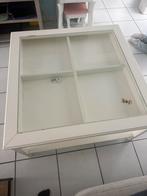 Salon tafel met glas en schuif, Huis en Inrichting, Tafels | Salontafels, Ophalen, Gebruikt, Glas