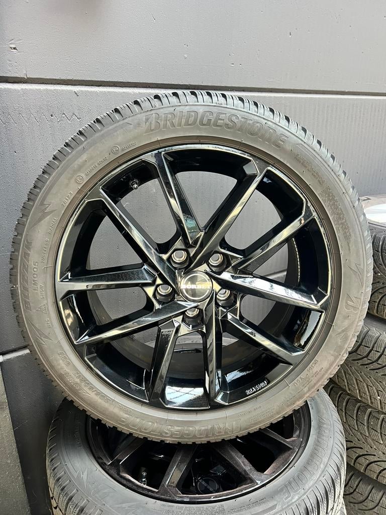 Borbet velgen Audi A3 met winterbanden Bridgestone 205/50R17, Ophalen, Gebruikt, Velg(en), 17 inch
