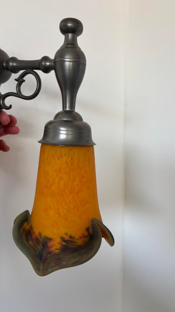 Lampe murale art déco (pâte de verre slim), Enlèvement, Comme neuf