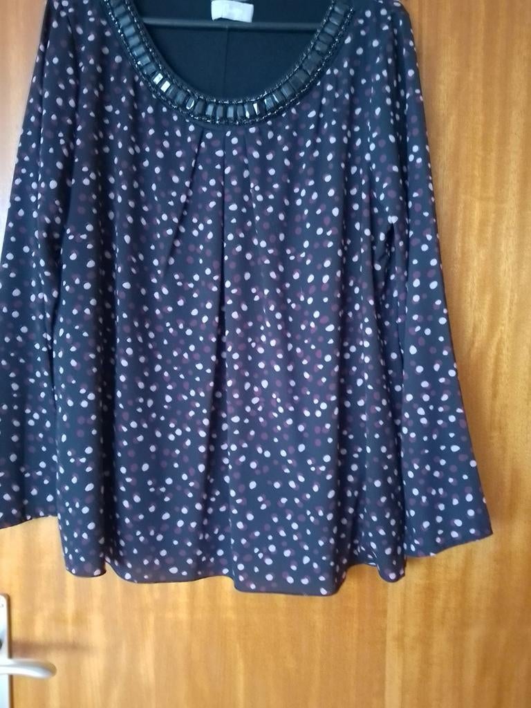 Blouse maat 46 Cassis, Kleding | Dames, Grote Maten, Ophalen of Verzenden, Zo goed als nieuw, Zwart, Blouse of Tuniek