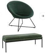 Zeteltje en voetbank merk Pomax kleur donkergroen, Huis en Inrichting, Ophalen, Minder dan 50 cm, Zo goed als nieuw, Stof