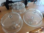 Set van 3 taartschalen met glazen deksel — Ø30 cm