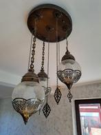 Marokkaanse Turkish Globe hanglamp in gebarsten glas,, Ophalen, Gebruikt, Glas, Turque