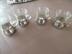 theeglazen in inoxen houder, Huis en Inrichting, Ophalen of Verzenden, Zo goed als nieuw, Glas, Kop(pen) en/of Schotel(s)