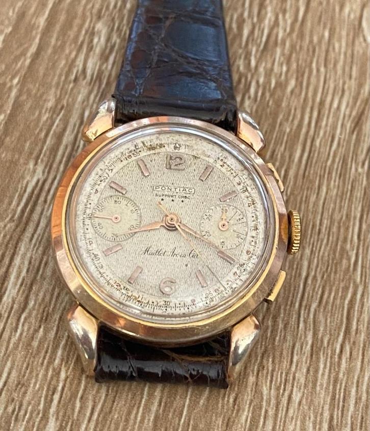 chronographe Pontiac Arc En Ciel, Handtassen en Accessoires, Horloges | Heren, Gebruikt, Polshorloge, Omega, Overige materialen