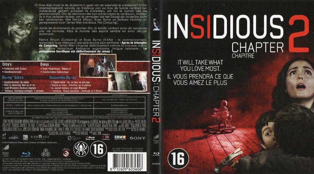 insidious  chapter 2 (blu-ray) nieuw, Ophalen of Verzenden, Zo goed als nieuw, Horror