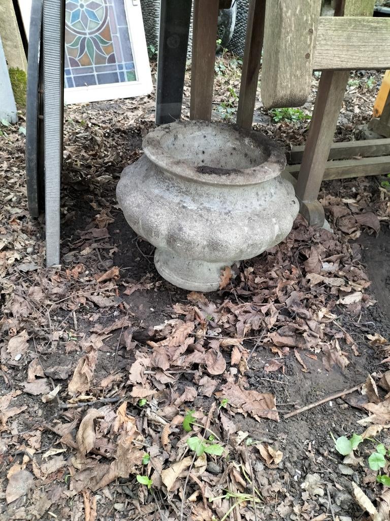 Prachtige landelijke antieke stenen vaas  bloembak, Tuin en Terras, Ophalen