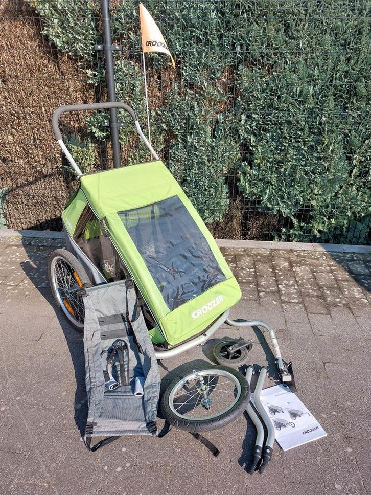 Fietskar Croozer Kid for 2, Fietsen en Brommers, Fietsaccessoires | Aanhangwagens en Karren, Opvouwbaar, Ophalen