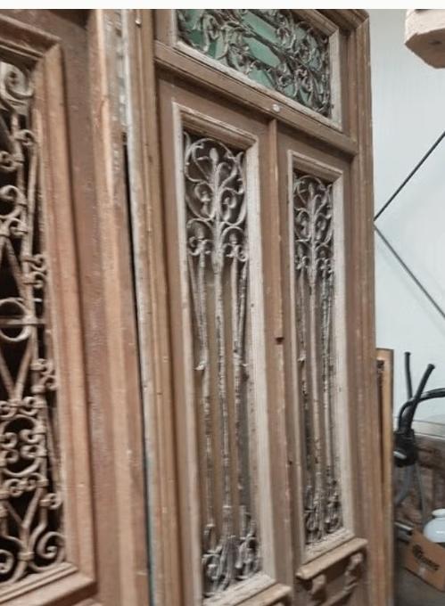 >PORTE DOUBLE ANCIENNE 143 X 320 CM EN BOIS ET PIERRES<, Enlèvement