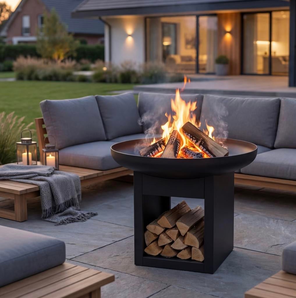 26057 Vuurschaal met houtopslag🔥, Ophalen, Nieuw