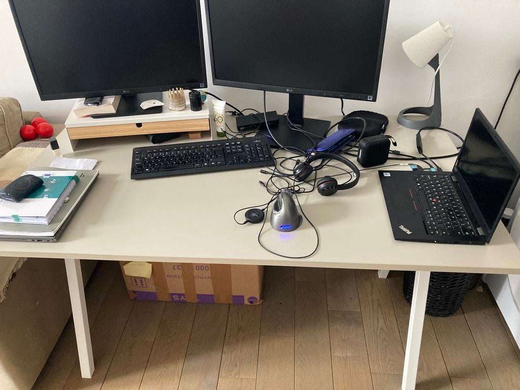 Desk IKEA Trotten 140x80 cm, Ophalen, Zo goed als nieuw, IKEA, Beige