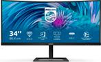 Philips 346E2CUAE Curved UltraWide Monitor - USB-C, Philips, 3 tot 5 ms, Hoofdtelefoonaansluiting, VA