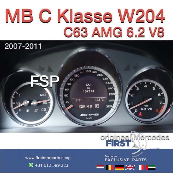 W204 C63 AMG km teller klok Mercedes CKlasse 2007-2011 tacho, Auto-onderdelen, Dashboard en Schakelaars, Mercedes-Benz, Gebruikt