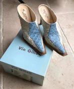 Via Gilioli muiltjes met hoge hakken, Ophalen, Zo goed als nieuw, Blauw