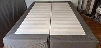 Lit 160 x 200 IKEA Boxspring - ESPEVAR, Queen size, Comme neuf, Brun, 200 cm