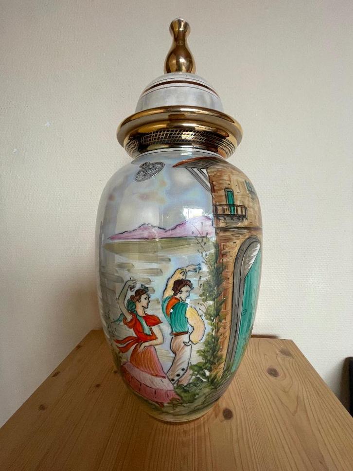 Vaas "H. Bequet – Quaregnon” met deksel (1960), Antiquités & Art, Curiosités & Brocante, Enlèvement