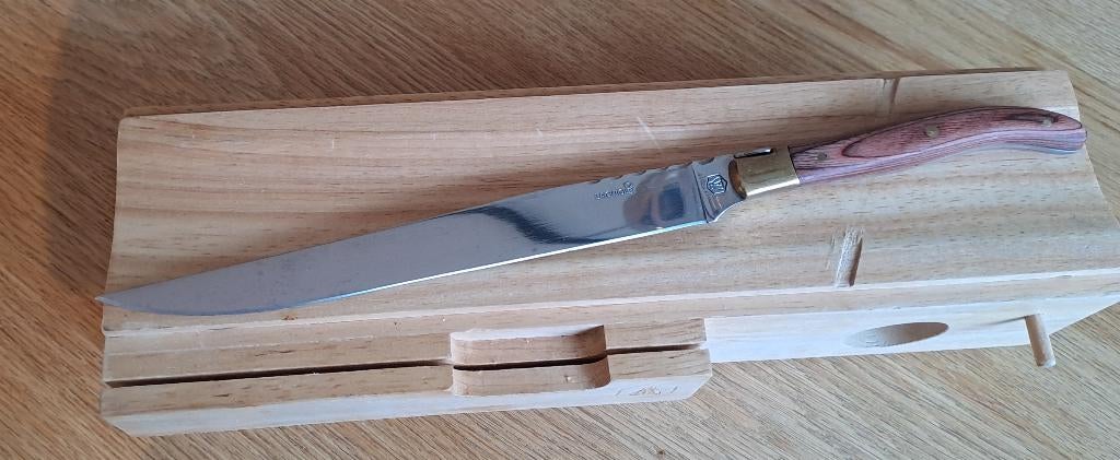 Laguiole - worstendoos met vleesmes, Gebruikt, Hout, Snij-/serveerplank, Ophalen of Verzenden