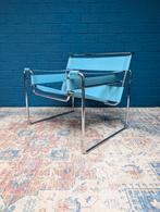 Vintage blauwe Wassily fauteuil, Marcel Breuer, jaren 80, Enlèvement, Cuir