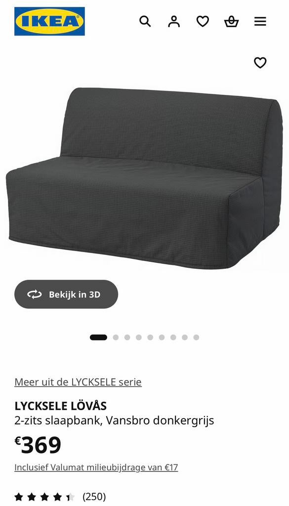 Ikea Slaapbank / Slaapzetel voor 2 personen, Ophalen, Zo goed als nieuw