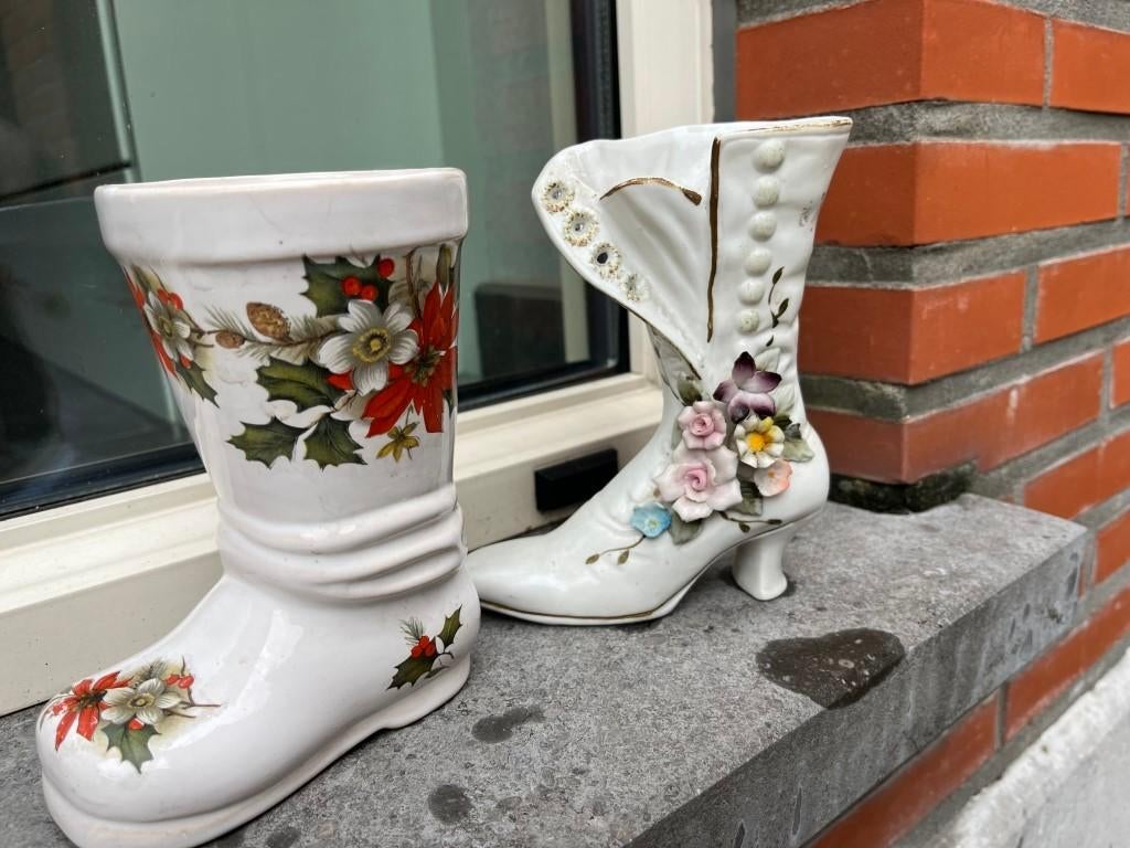 2 vases en forme de botte - chaussure, Enlèvement ou Envoi