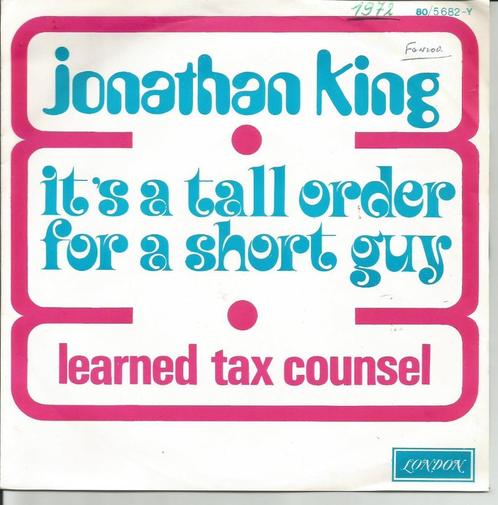 Jonathan King - It's a tall order for a short guy, Cd's en Dvd's, Vinyl Singles, Single, Pop, 7 inch, Ophalen of Verzenden