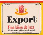 Bieretiket België : Chateau d'Eau Jumet export, Verzamelen, Biermerken, Verzenden, Nieuw, Overige typen, Overige merken