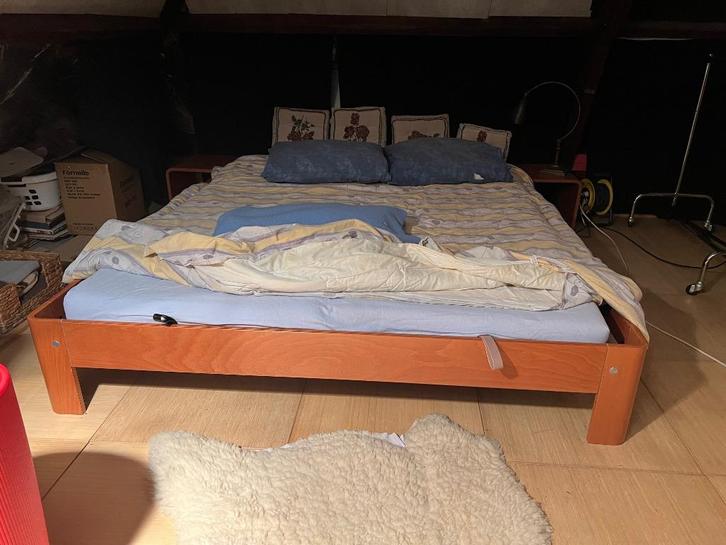 Auping Auronde 180 x 210, Huis en Inrichting, Slaapkamer | Bedden, Zo goed als nieuw, Tweepersoons, 180 cm, 210 cm, Hout, Bruin