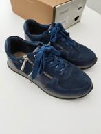 Blauwe sneackers leder Damart met ritsje Maat 37, Ophalen, Zo goed als nieuw