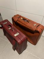 Koffers in cognac en bordeaux, Handtassen en Accessoires, Koffers, Ophalen, Zo goed als nieuw