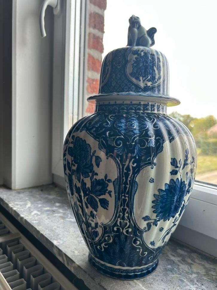 Prachtige Blauwe Dekselvaas – Delfts Blauw Stijl, Antiek en Kunst, Antiek | Vazen, Ophalen
