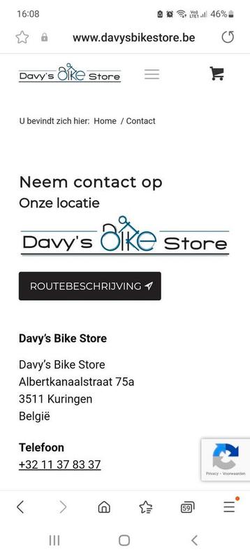 Waardebon 760€ Davy's bike shop Kuringen 