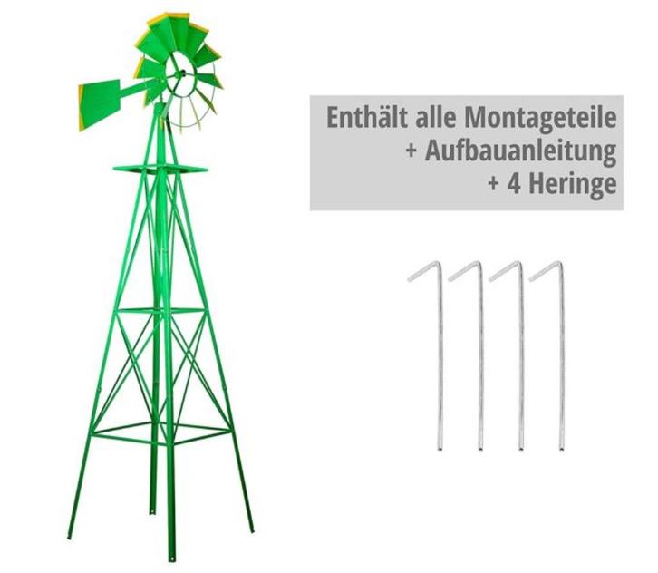 Uniek Grote USA-Design Windmolen Kogelgelagerd! 2.50m Groen, Tuin en Terras, Windwijzers en Windmolens, Nieuw, Ophalen of Verzenden