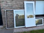 Raam + deur in meranti, Ophalen, Gebruikt