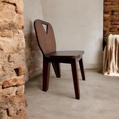 Retro donker massieve brutalist stoel, Antiek en Kunst, Antiek | Meubels | Stoelen en Sofa's, Ophalen