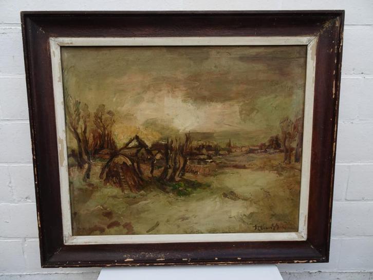 OLIE DOEK STEFAAN VAN GHELUWE KORTRIJK PERMEKE STIJL, Antiek en Kunst, Kunst | Schilderijen | Klassiek, Ophalen of Verzenden