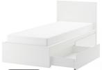 Eenpersoonsbed met laden wit, Huis en Inrichting, Slaapkamer | Bedden, Ophalen, Zo goed als nieuw, Wit