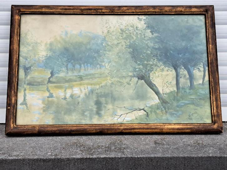 Aquarelle signe victor apper, Antiquités & Art, Art | Peinture | Classique, Enlèvement ou Envoi