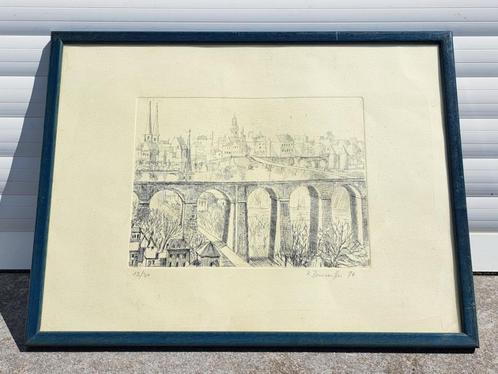 Eau forte signe r douiseiffer 74, Antiek en Kunst, Kunst | Etsen en Gravures, Ophalen of Verzenden