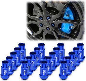 Mizka Blue Lot de 20 écrous de roue M12x1,5, 50 mm, bleu