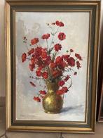 Paul Messely – bloemstilleven – 79  58 cm – ingekaderd, Antiek en Kunst, Ophalen