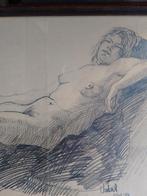 Maurits Verbist  1913 - 1984  Tekening Liggend Naakt, Antiek en Kunst, Verzenden