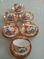 Six tasses thé à chinoise  porcelaine  He-He immortels 1950, Antiquités & Art, Antiquités | Porcelaine, Enlèvement ou Envoi