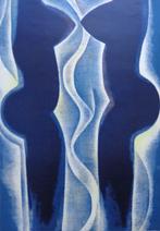 JUN DOBASHI / TWEE NAAKTE SILHOUETTEN / KLEURLITHO / 70x49cm, Antiek en Kunst, Ophalen of Verzenden