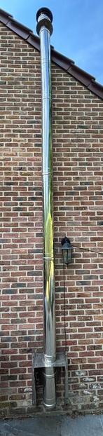 Te koop: Dubbelwandige inox schouw voor pelletkachel (4 m), Huis en Inrichting, Kachels, Ophalen, Zo goed als nieuw