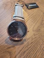 horloge unisex dames/heren met datum, met leren bandje nieuw, Handtassen en Accessoires, Horloges | Heren, Leer, Staal, Polshorloge