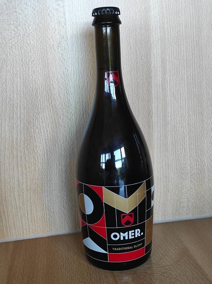 OMER blond fles van 75 cl rijpend in  koele berging > foto's, Verzamelen, Biermerken, Nieuw, Flesje(s), Overige merken, Ophalen of Verzenden