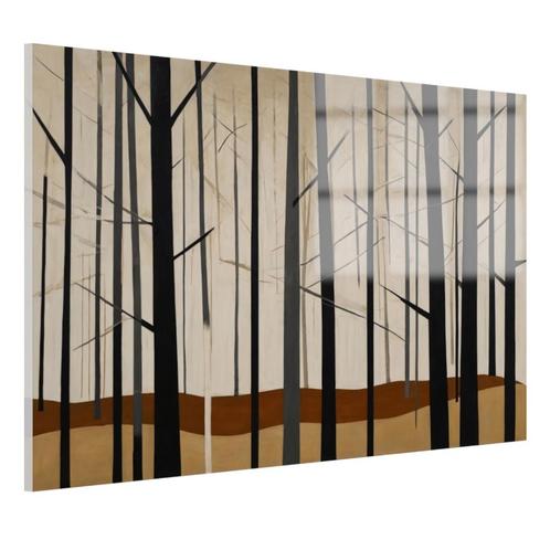 Bos abstract Glasschilderij 105x70cm + Ophangsysteem, Huis en Inrichting, Woonaccessoires | Wanddecoraties, Nieuw, Verzenden
