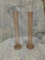 2 oude fijne glazen apothekers maatcilinder, 1920, Antiquités & Art, Enlèvement ou Envoi